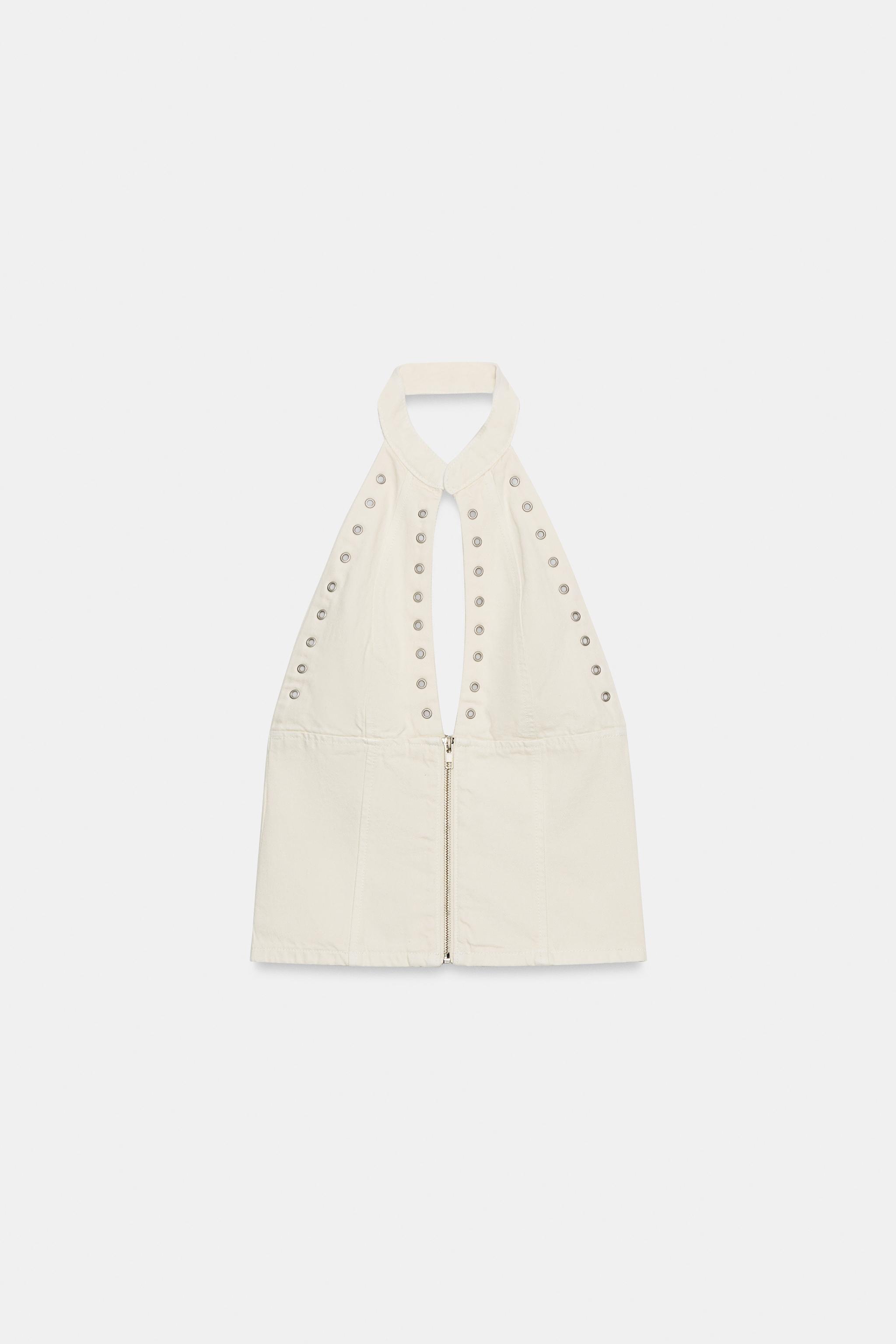 EYELET HALTER TOP